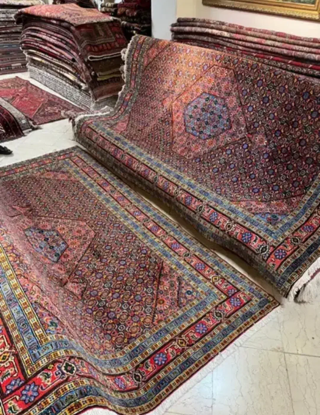 یک جفت فرش دستبافت ماهی ۴۰رج زیر قیمت گل ابریشم|فرش|تهران, نارمک|دیوار