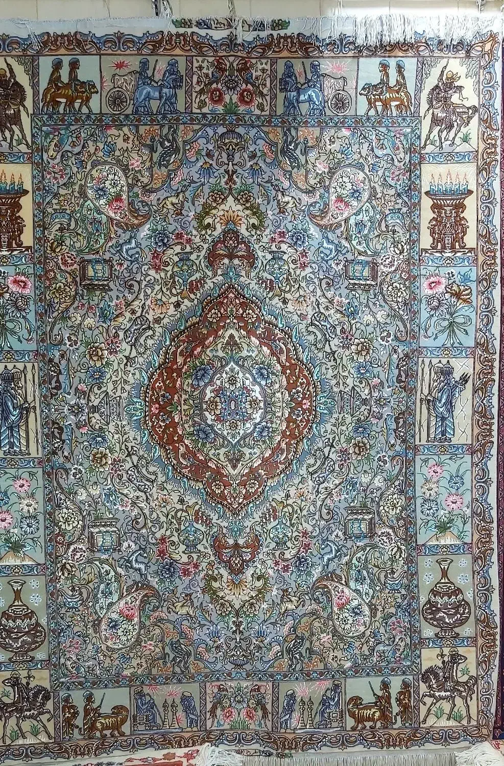 یک تخته قالیچه 1/5×2 رج ۵۰ طرح فهوری|فرش|تبریز, |دیوار