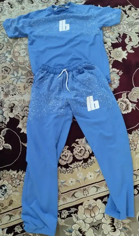 ست lb آبی بالا تنه سنگ شور رنگ پاچیدگی خوشگل|لباس|قزوین, |دیوار