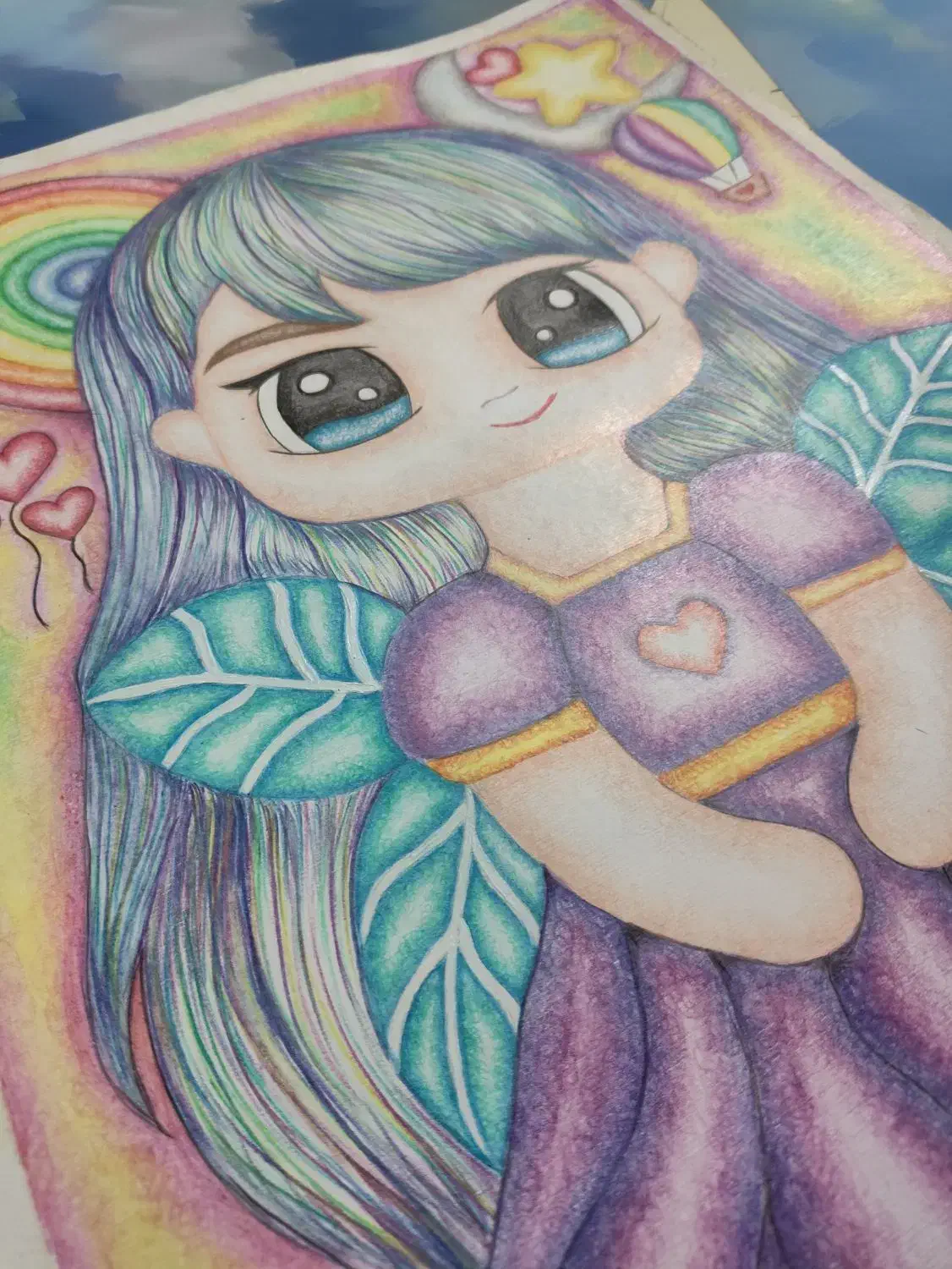 نقاشی با تکنیک مداد رنگی|تابلو، نقاشی، عکس|شهریار, شهرک وائین|دیوار