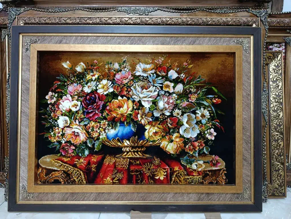 تابلو فرش دستبافت گل/تابلوفرش ماندگار نقدو اقساط|تابلو فرش|تهران, لویزان|دیوار