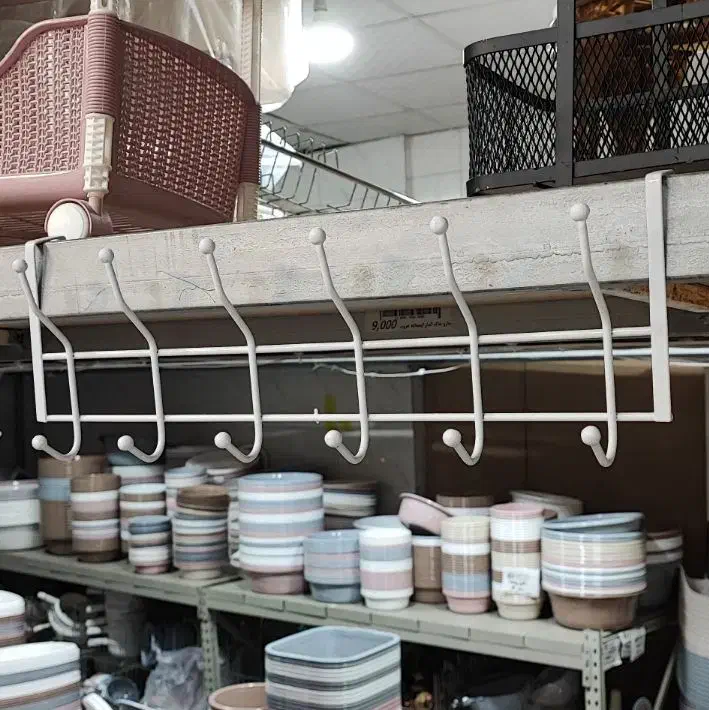 جالباسی پشت دری ۶شاخه روکشدار سفید|بندرخت و رخت‌آویز|مشهد, سجادیه|دیوار