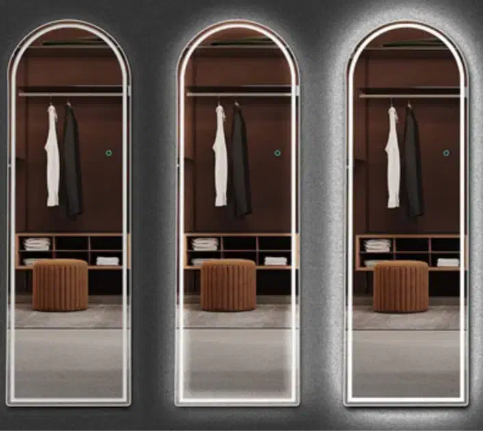 آینه کپسولی گنبدی لبه گرد دفورمه قدی نوردار|آینه|مشهد, گرجی علیا|دیوار