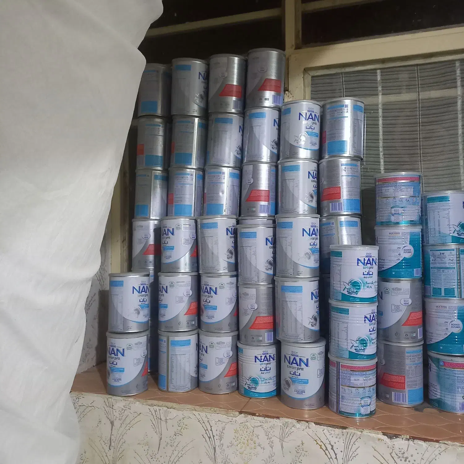 ۱۰۰عدد قوطی شیر خشک خالی|ظروف نگهدارنده، پلاستیکی، یکبارمصرف|شراء, |دیوار