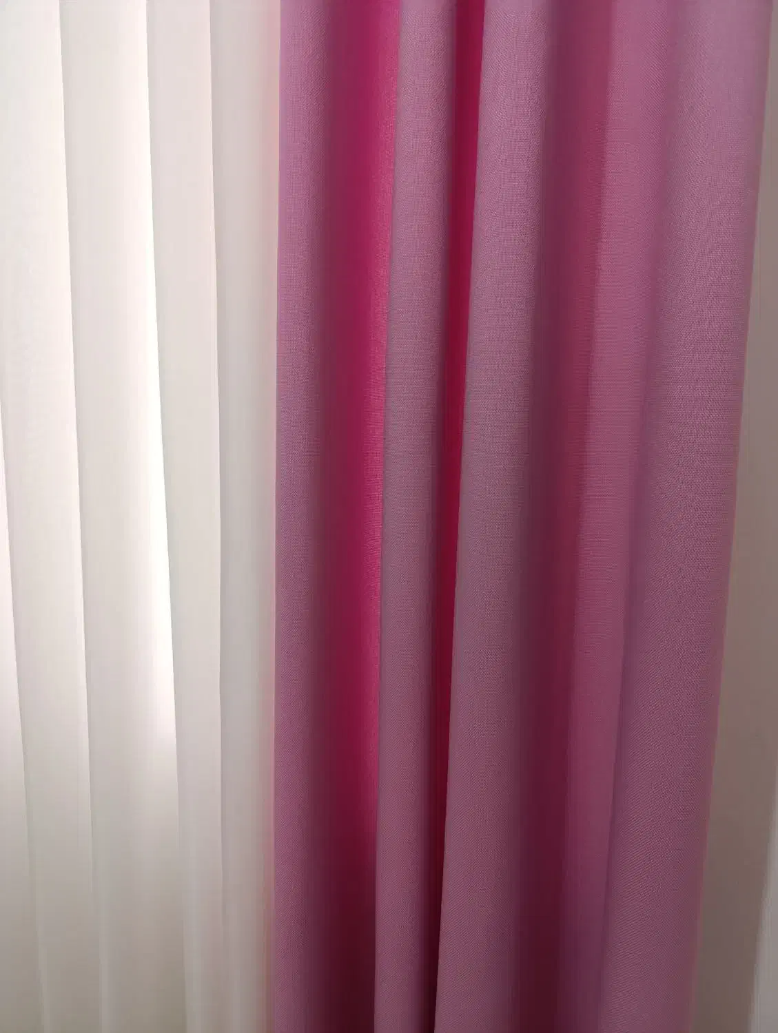 پرده حریر باپنل صورتی (کنفی) به همراه زیر پرده|پرده، رانر، رومیزی|آمل, |دیوار