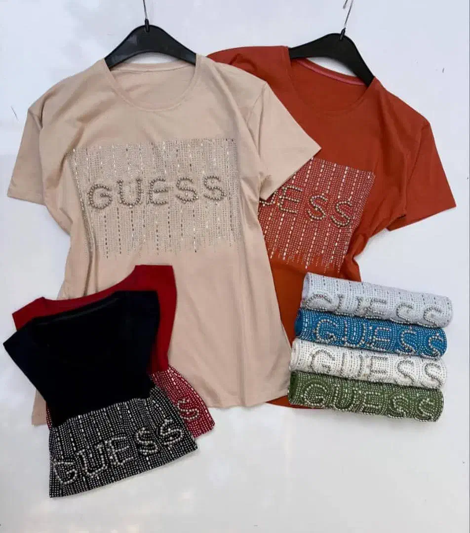 تیشرت های نخ پنبه نگینی و مروارید دوزی|لباس|بندرعباس, |دیوار