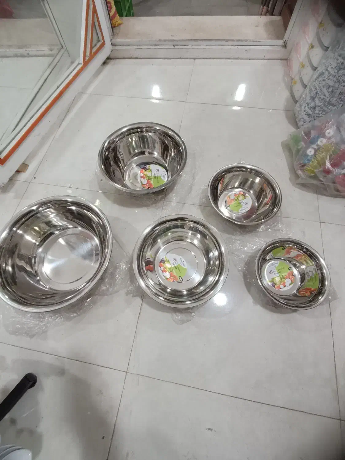 آبکش استیل و لکن استیل|ظروف سرو و پذیرایی|نوشین شهر, |دیوار