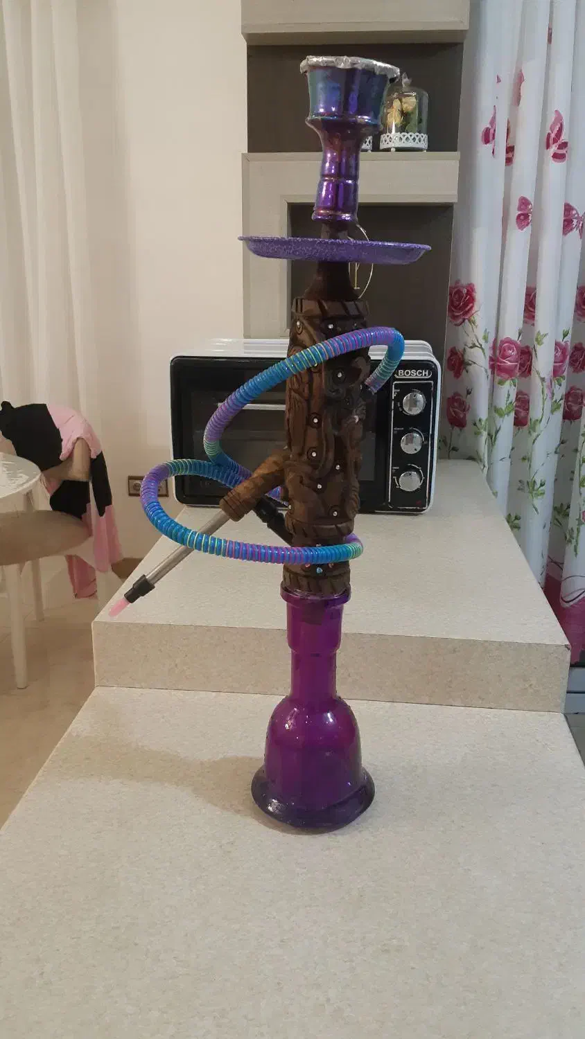 قلیان تنه چوب گردو|صنایع دستی و سایر لوازم تزئینی|رشت, منظریه|دیوار