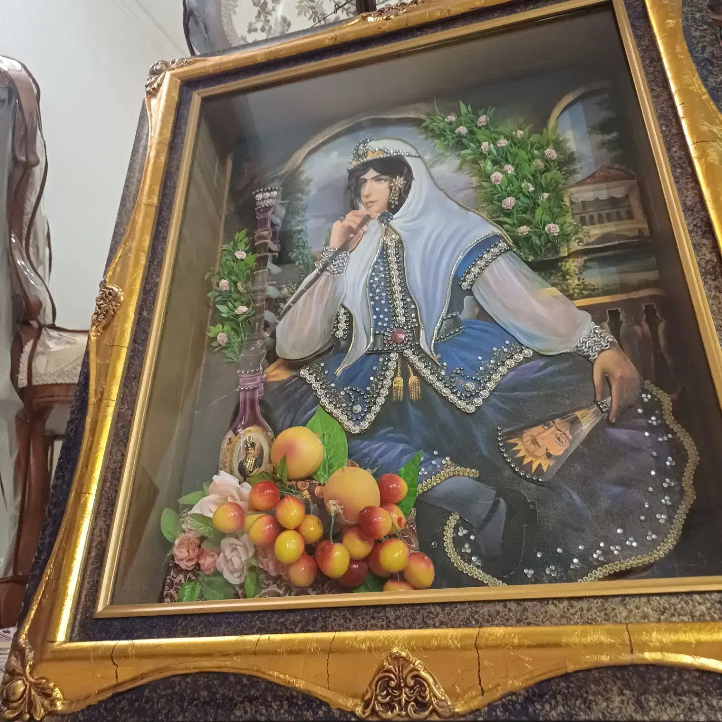 تابلو خانم قجری برجسته کاری|تابلو، نقاشی، عکس|تهران, صادقیه|دیوار