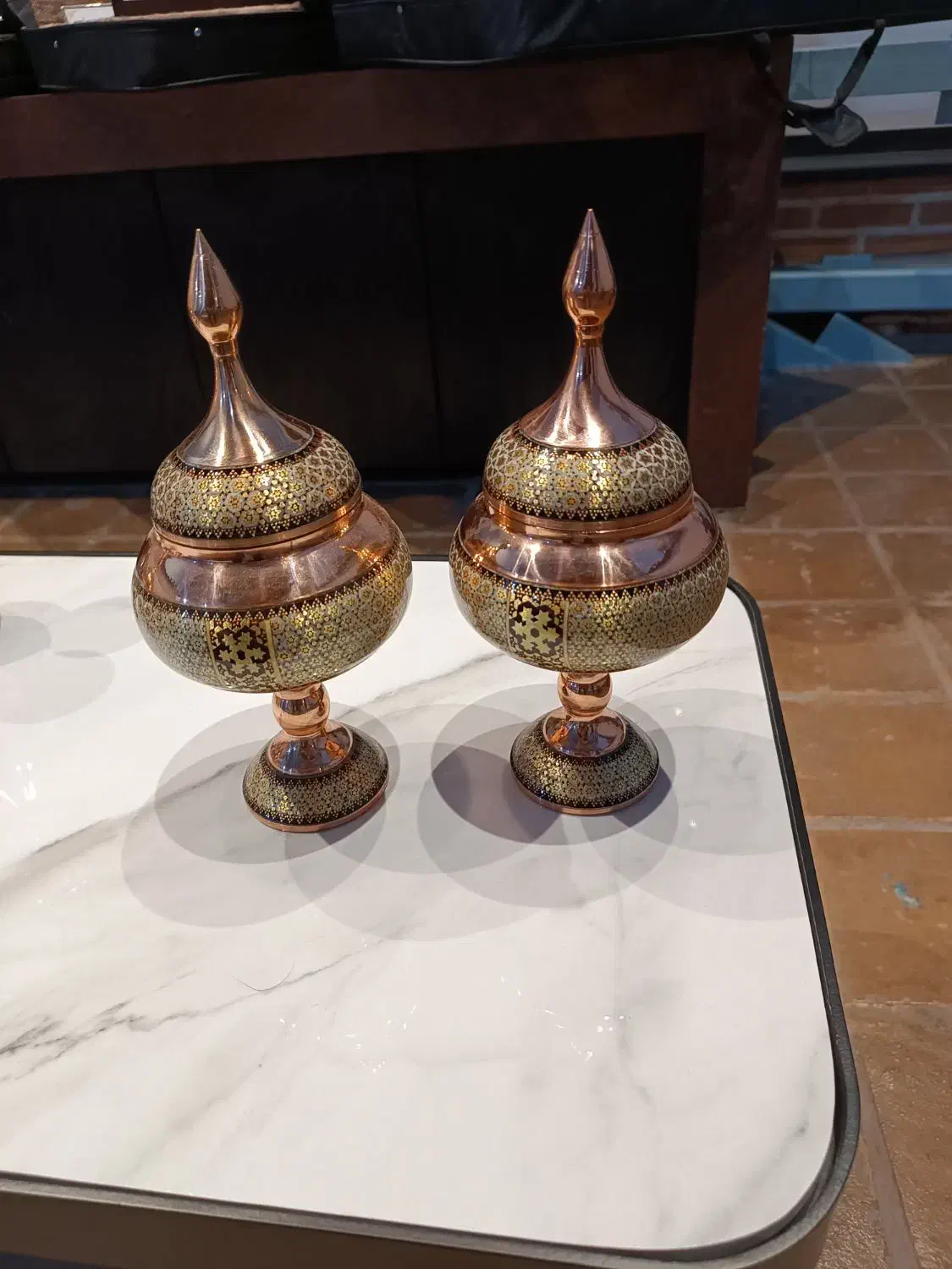 شکلات خوری مس و خاتم  کاری شده دست ساز|صنایع دستی و سایر لوازم تزئینی|تهران, دربند|دیوار