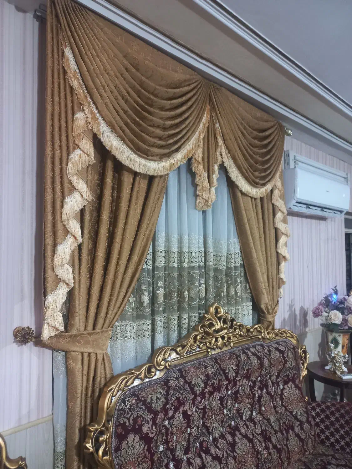 پرده سلطنتی یک جفت|پرده، رانر، رومیزی|گنبد کاووس, |دیوار