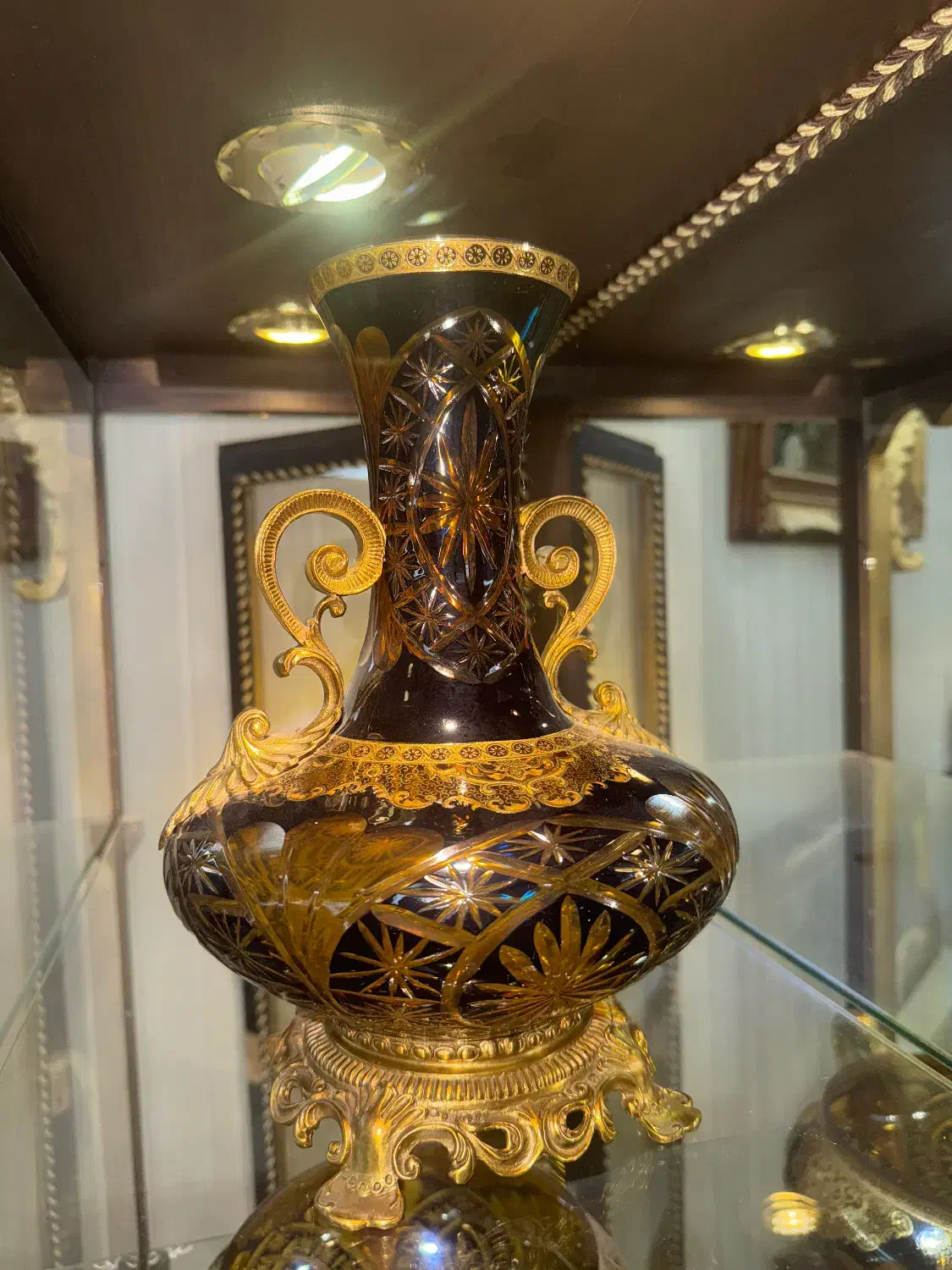 کریستال گلدکیش پایه برنزی|ظروف سرو و پذیرایی|چهاردانگه (تهران), |دیوار