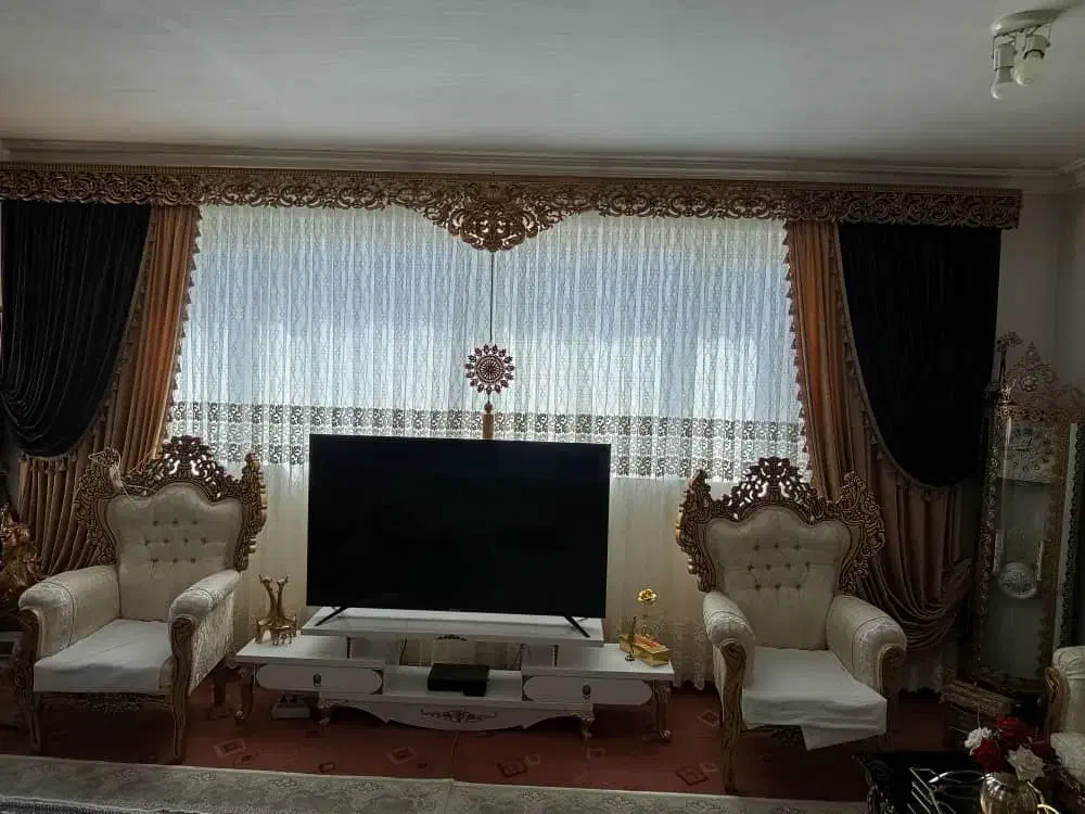 پرده پذیرایی خیلی شیک|پرده، رانر، رومیزی|دیواندره, |دیوار