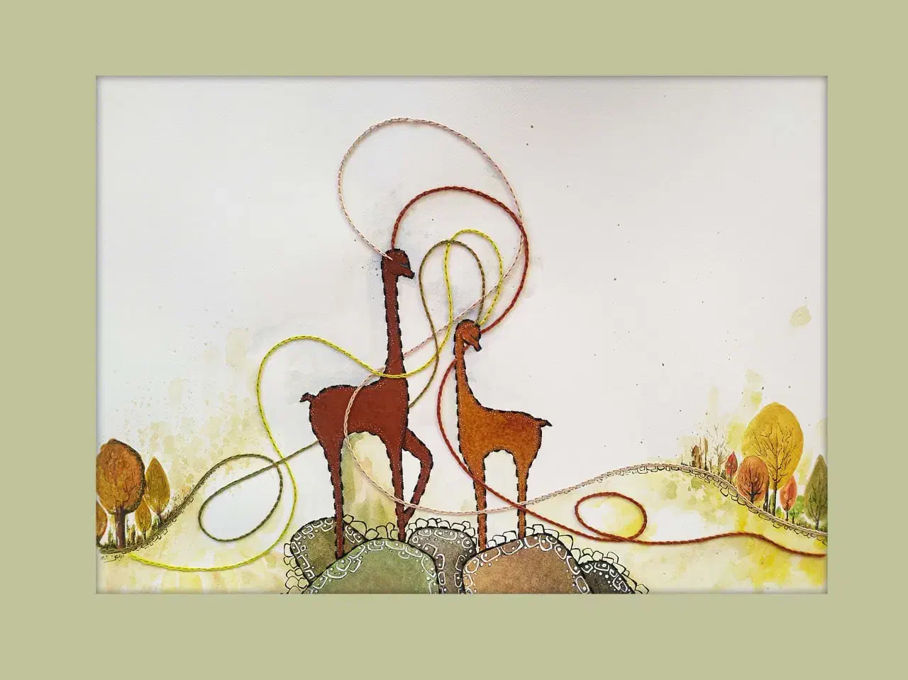 تابلوهای مدرن تلفیق نقاشی و دوخت|تابلو، نقاشی، عکس|تهران, جوادیه تهرانپارس|دیوار