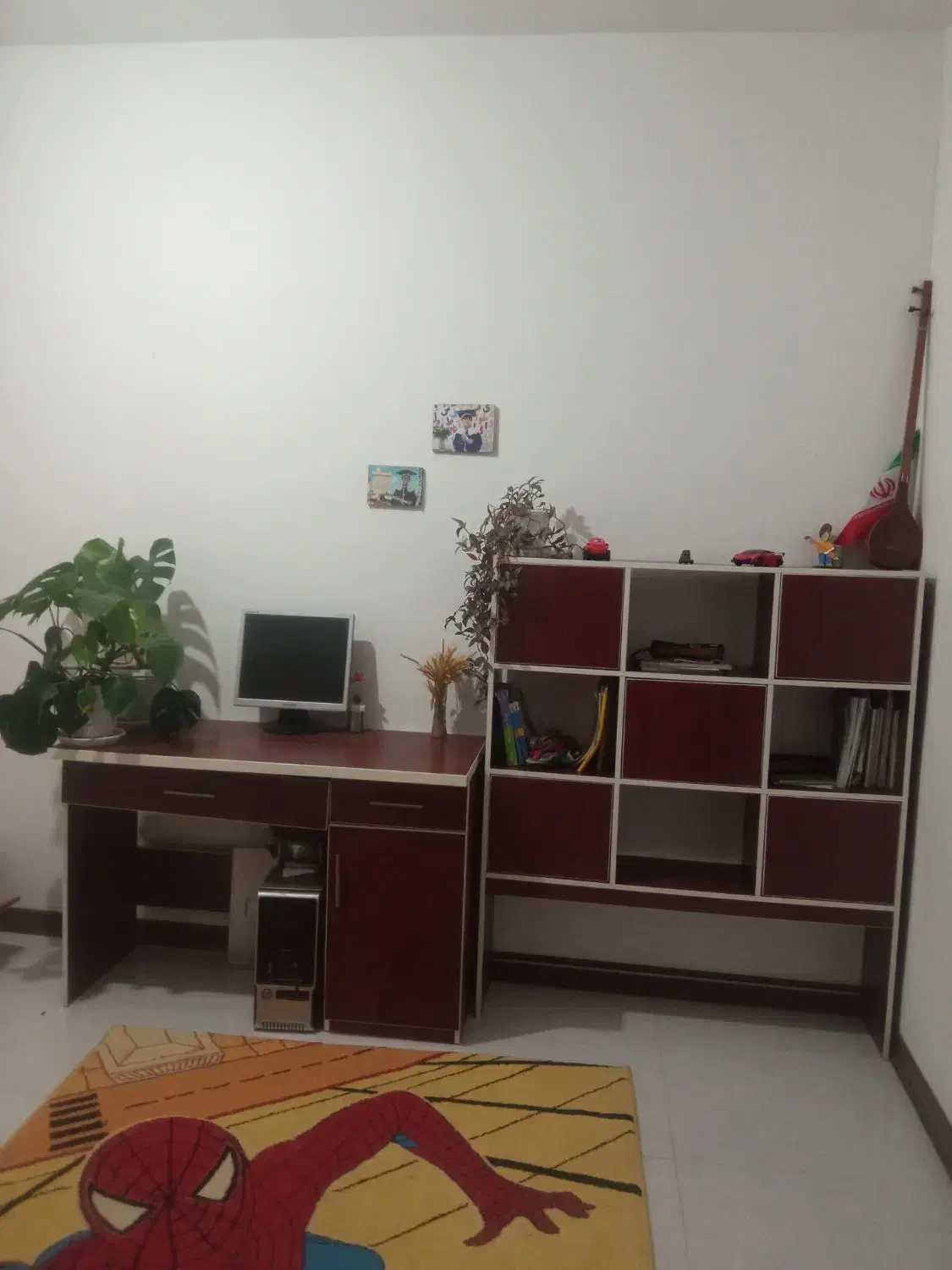 کتابخانه ومیز کامپیوتر|کتابخانه، شلف، قفسههای دیواری|زنجان, |دیوار