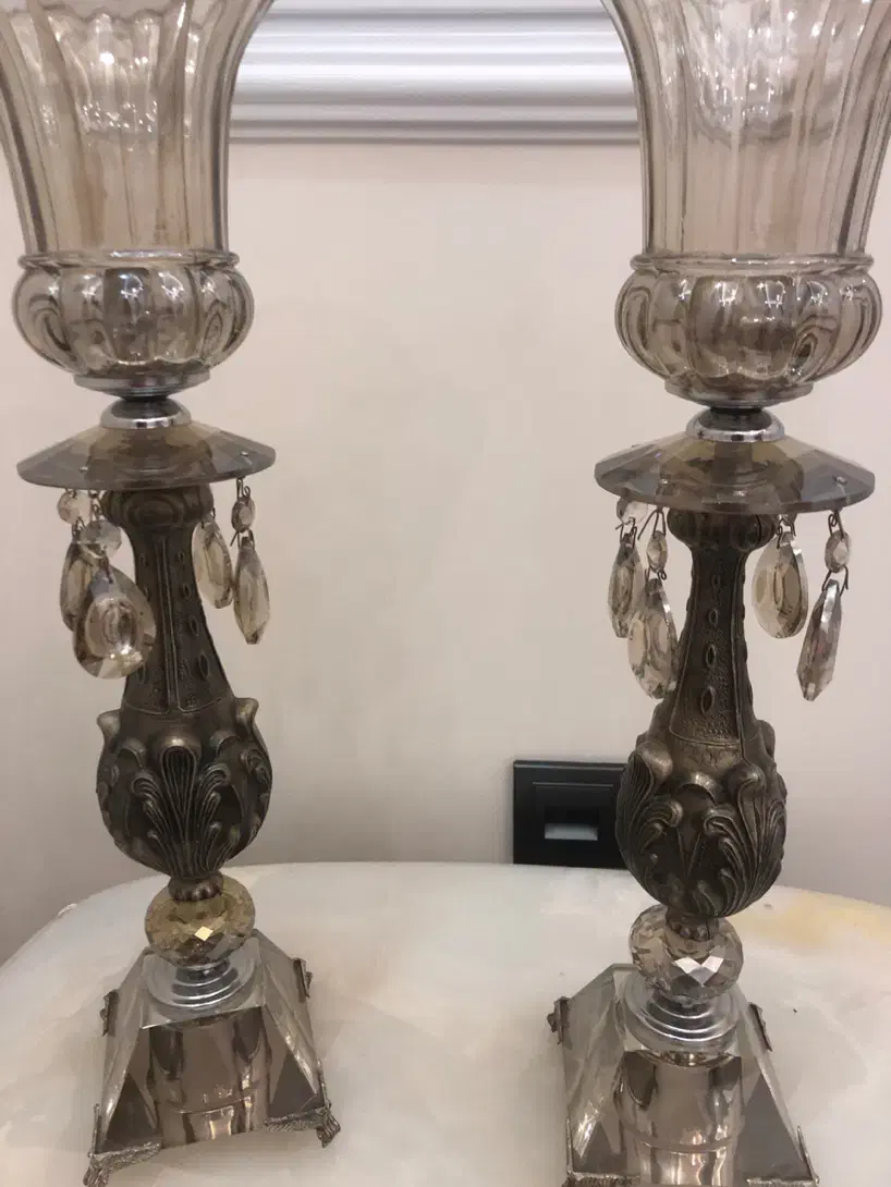 یک جفت شمعدان کریستال|مجسمه، تندیس، ماکت|تهران, مجیدیه|دیوار