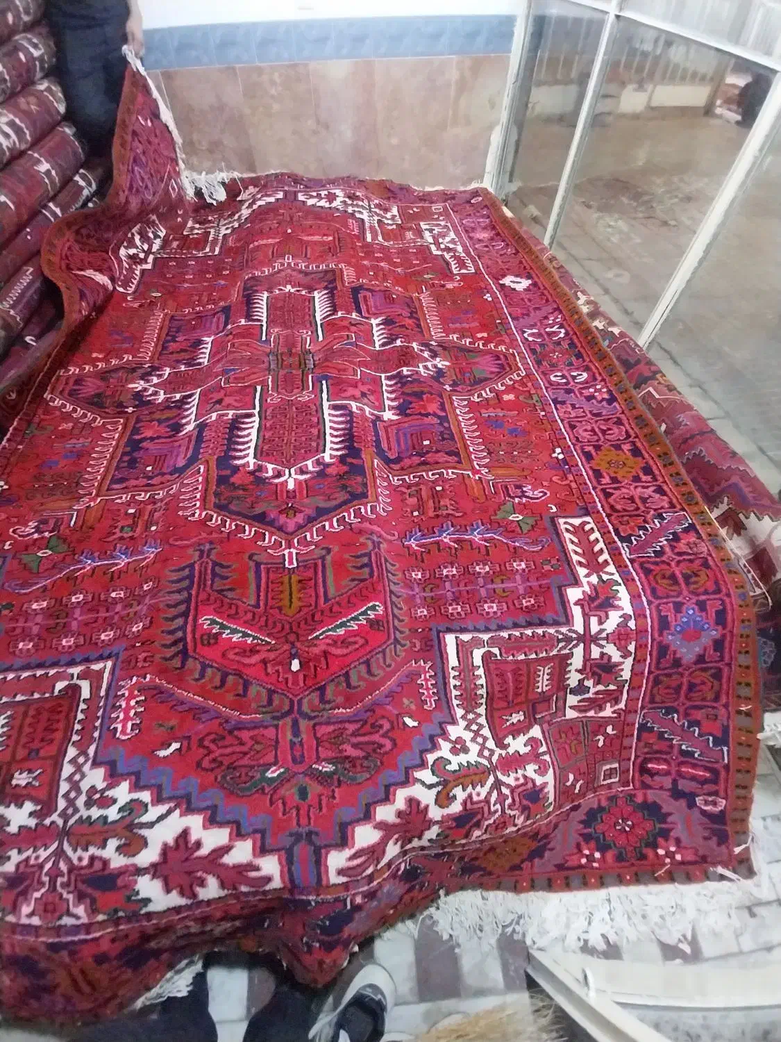 فرش جفت ۹ متری کار کرده|فرش|بناب, |دیوار