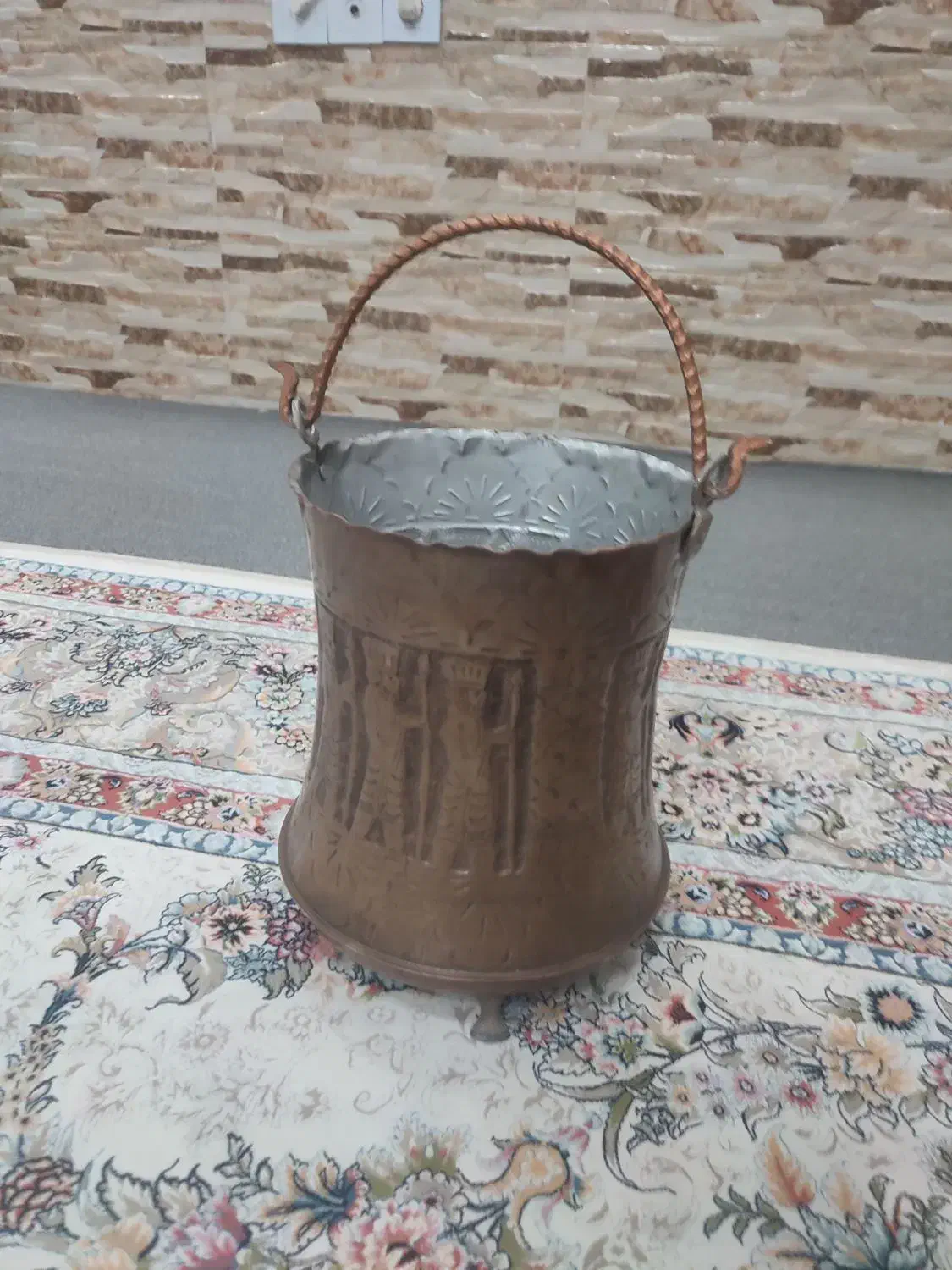 سطل آشغال وآجیل خوری مسی|کلکسیون اشیاء عتیقه|ورامین, ریحان آباد|دیوار