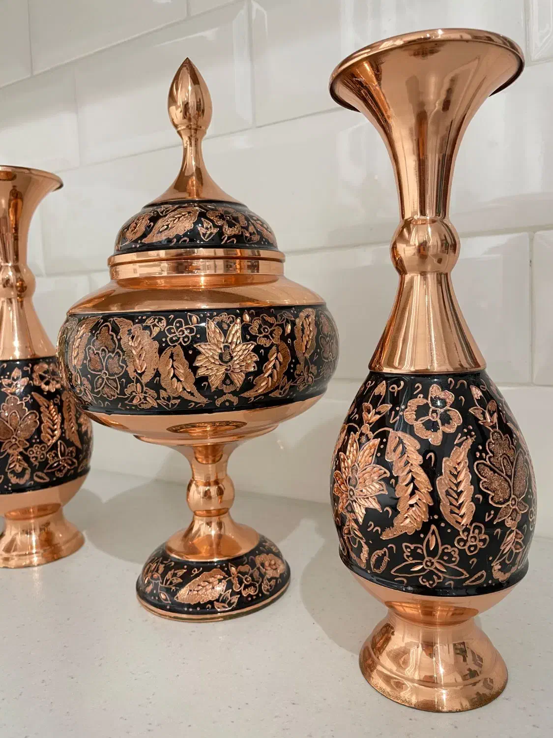 ست گلدان و شکلات خوری|صنایع دستی و سایر لوازم تزئینی|آبدانان, |دیوار