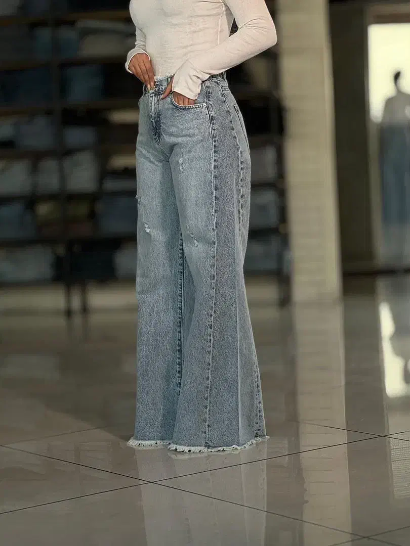 شلوار لی شافل بگ ترند جین درجه 1|لباس|تبریز, |دیوار