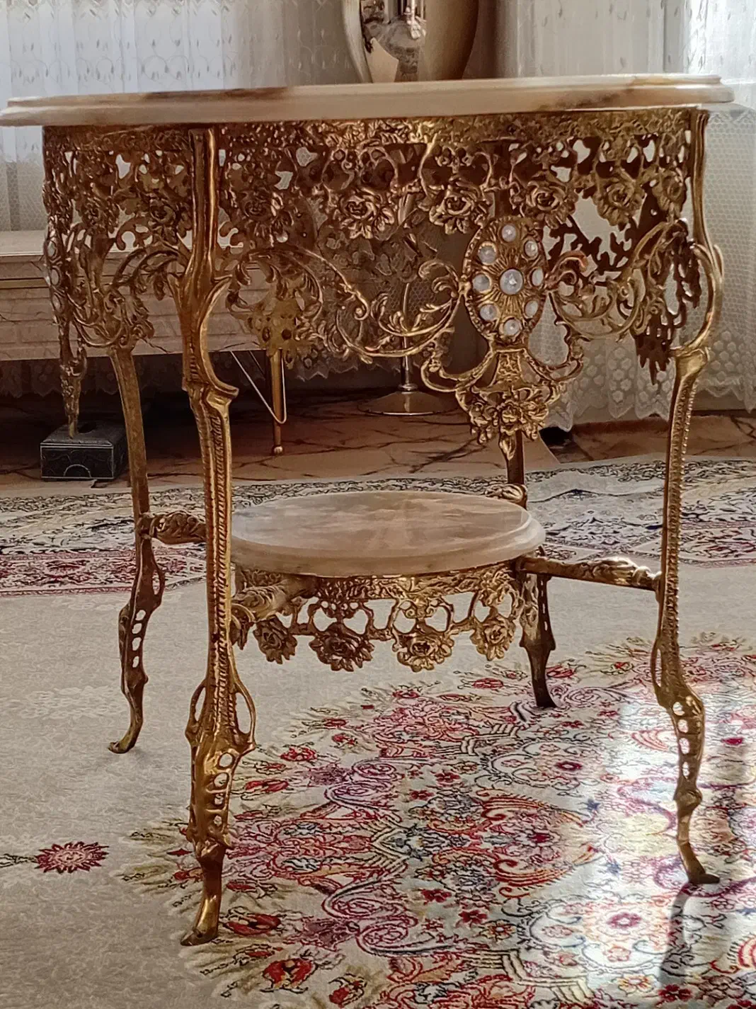 میز خاطره تمام برنج|بوفه، ویترین، کنسول|خرمدره, |دیوار