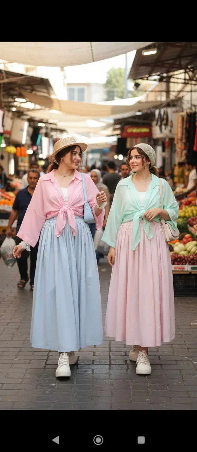 دامن وشومیزگره ای در رنگهای شادمتنوع فروش فوری|لباس|بندر کنگان, |دیوار