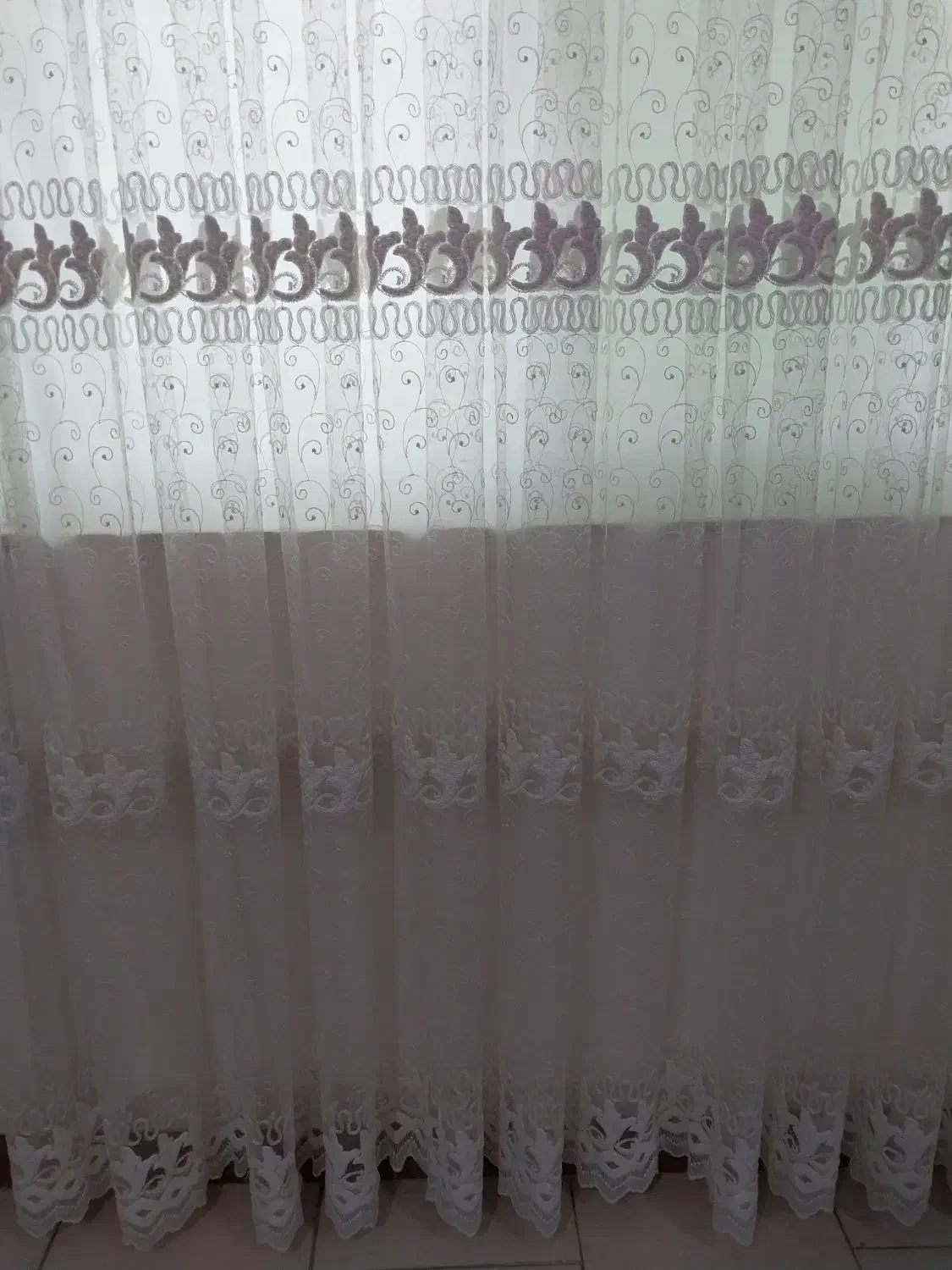 پرده به همراه آستر و کتیبه.|پرده، رانر، رومیزی|لاهیجان, آهندان|دیوار