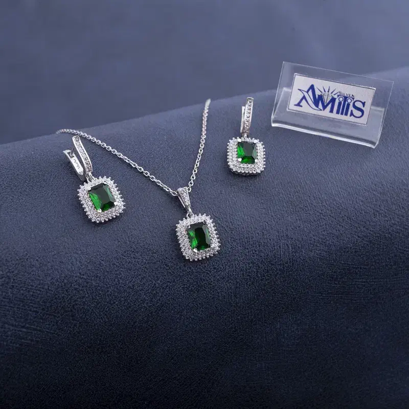 نیم ست نقره زنانه مدل زمرد AMT-M206 با قیمت مناسب|جواهرات|رشت, بازار|دیوار