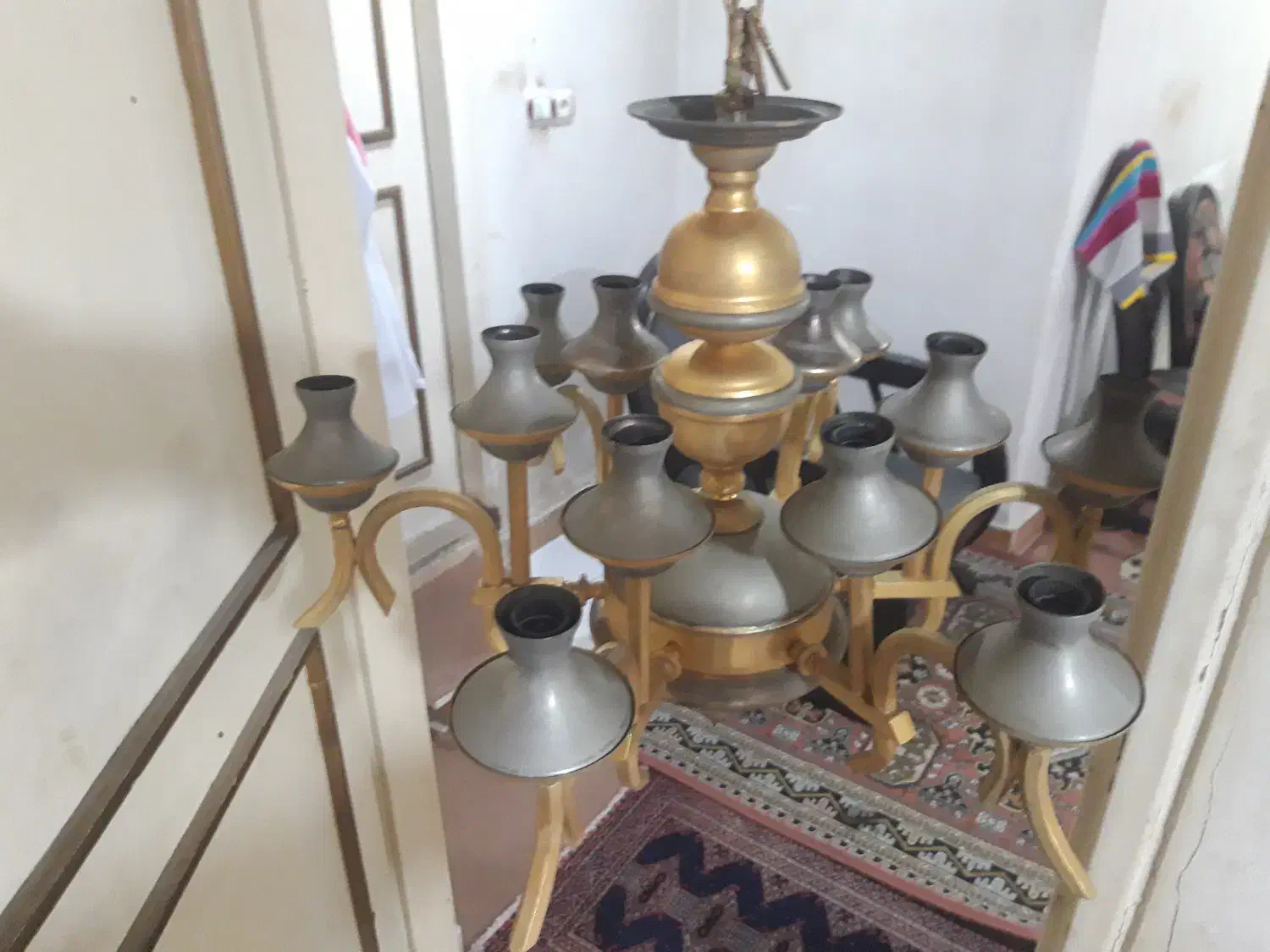 لوستر ده شعله نورسازان|لوستر و چراغ آویز|رشت, رشتیان|دیوار