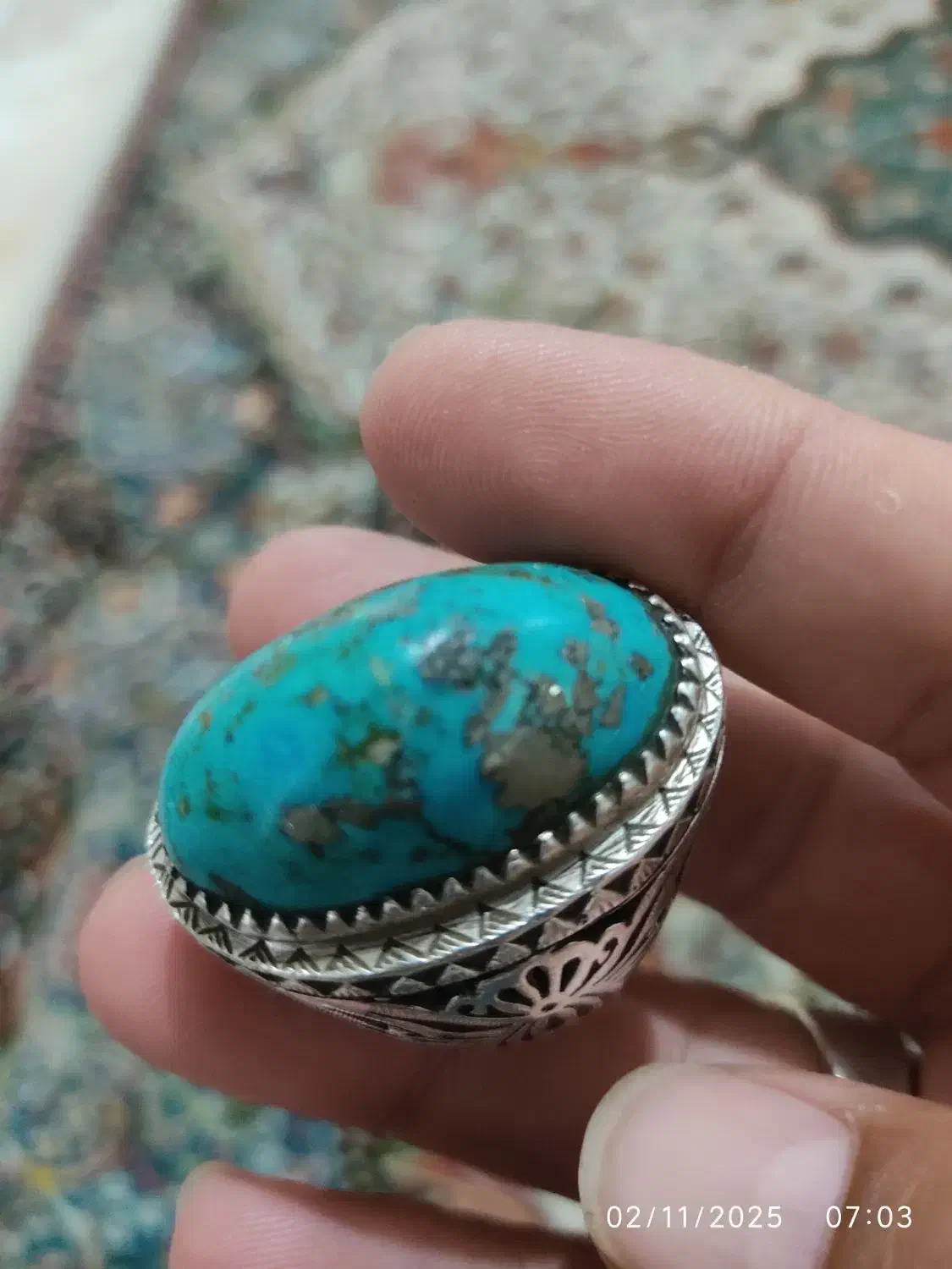 انگشتر نقره فیروزه .اوپال.فیلی|جواهرات|اردبیل, |دیوار