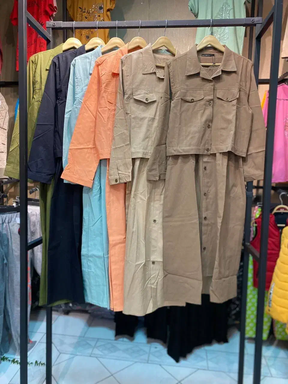 عمده زنونه - کراپ کت + سارافون لینن|لباس|رشت, اسماعیل آباد|دیوار