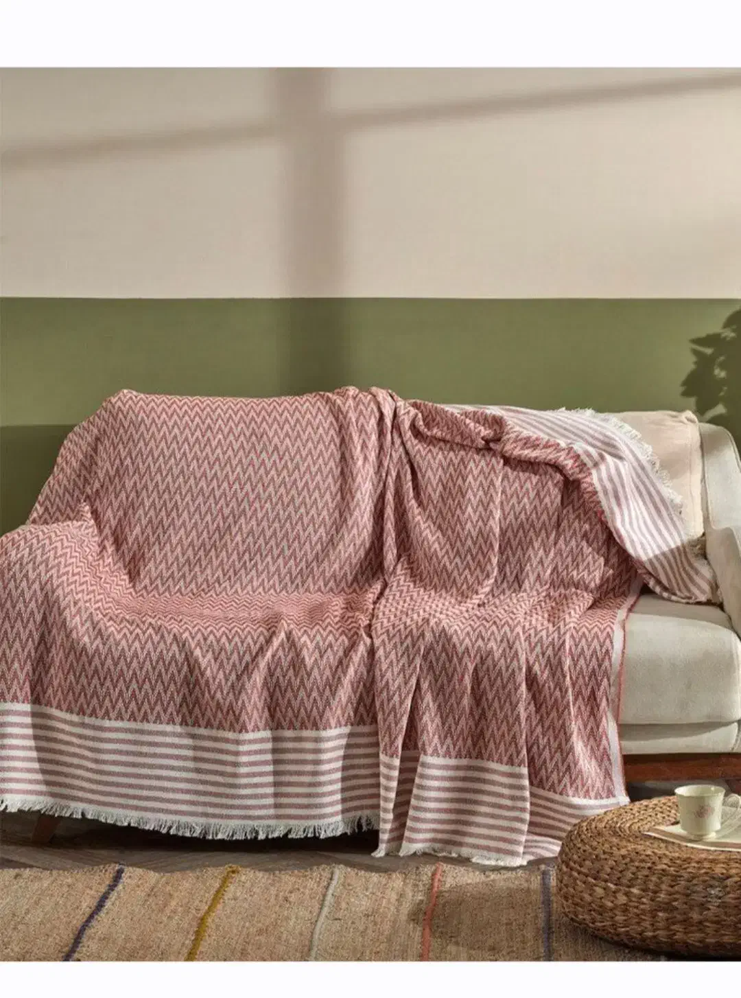 شال مبل کتان نخ ترک|رختخواب، بالش، پتو|چالوس, |دیوار