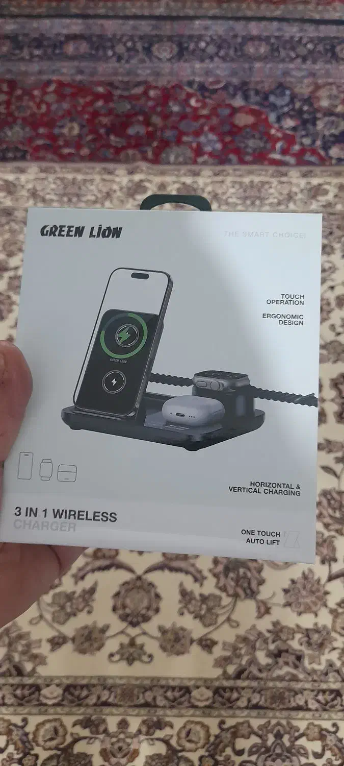 شارژر وایرلس گرین لاین ۳کاره|لوازم جانبی موبایل و تبلت|تهران, بلورسازی|دیوار