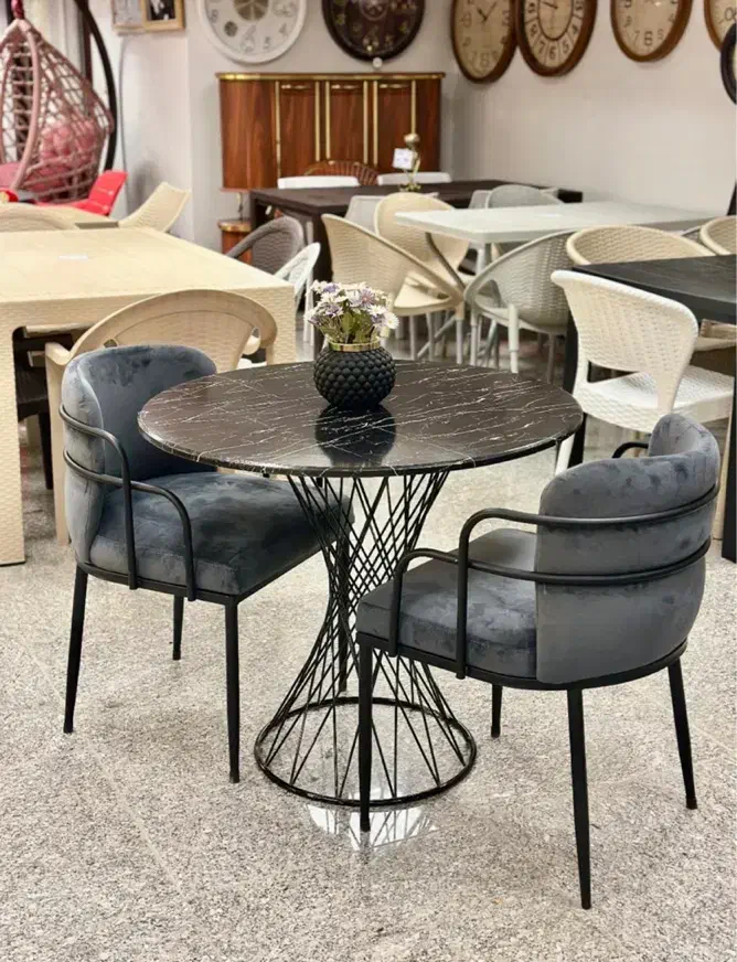 میز و صندلی صدفی فلزی رستورانی نهارخوری پلاستیکی|میز و صندلی غذاخوری|مشهد, عامل|دیوار