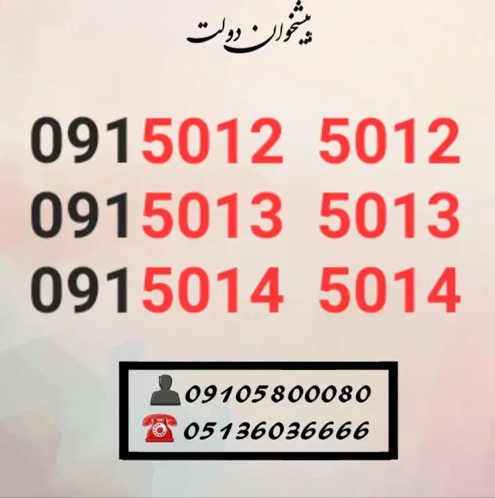 0915.013.5013|سیمکارت|مشهد, شهید فرامرز عباسی|دیوار