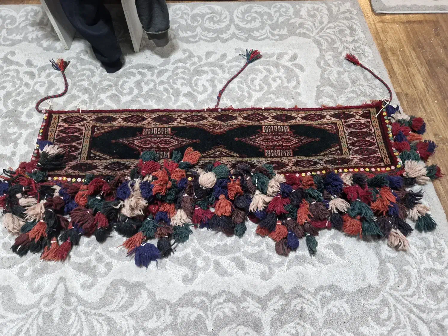 سر دری قدیمی دستبافت  بهمراه جا نمکی گلیمی|گلیم، جاجیم، گبه|کرج, شهرک امام رضا (ع)|دیوار