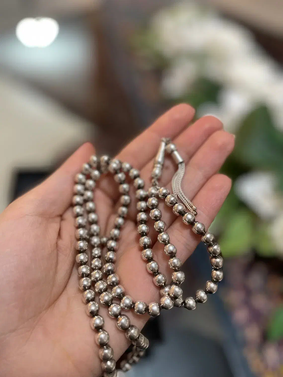 تسبیح ۱۰۱ دانه نقره نو|جواهرات|زنجان, |دیوار