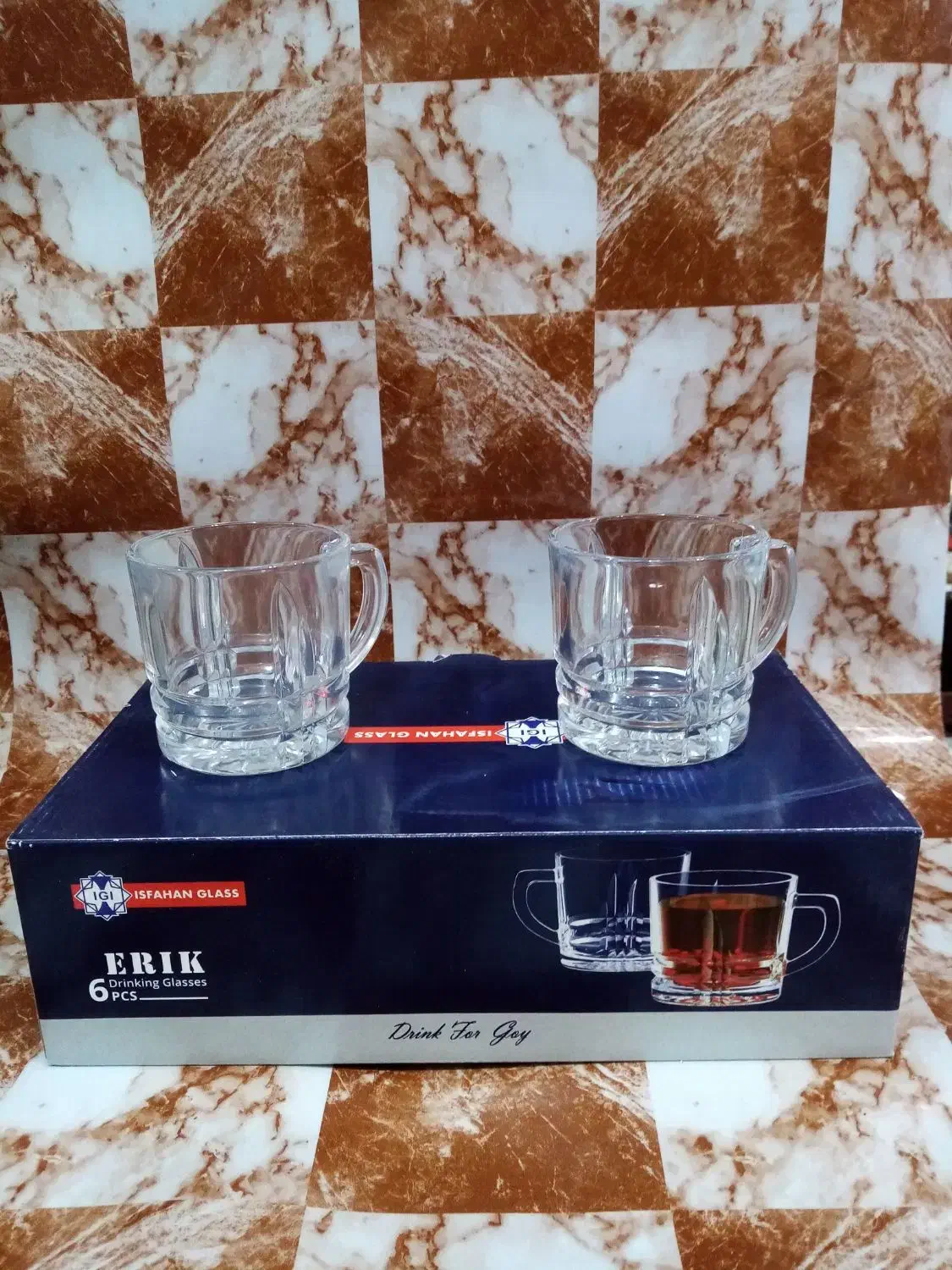 لیوان شیشه ای دسته دار اریک اصفهان|ظروف سرو و پذیرایی|نجفآباد, ریاضی|دیوار