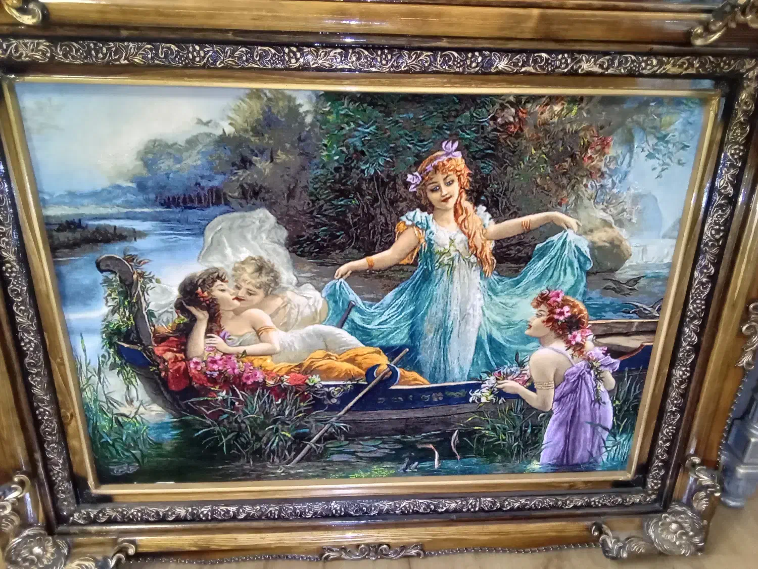 تابلو فرش فرشته چله ابریشم|تابلو فرش|اردبیل, |دیوار