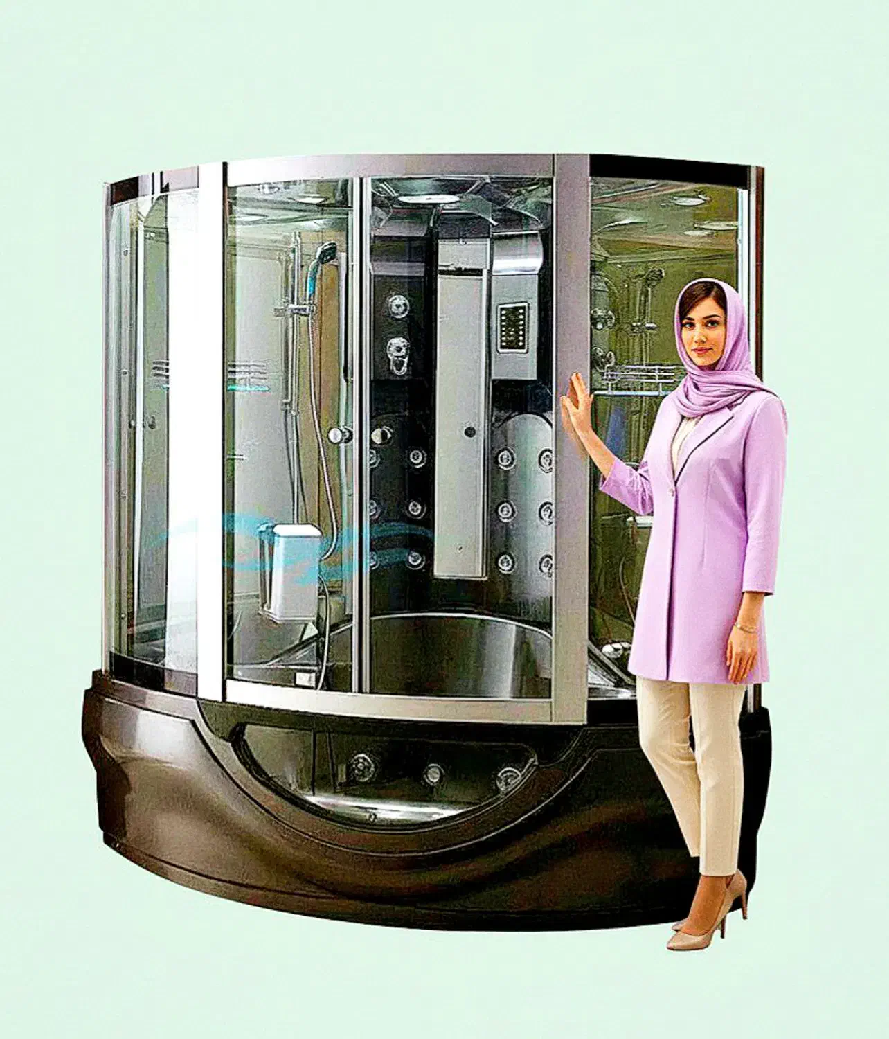 کابین دوش با سونا بخار مثل سرعین جکوزی سونا خشک|لوازم حمام|اردبیل, |دیوار