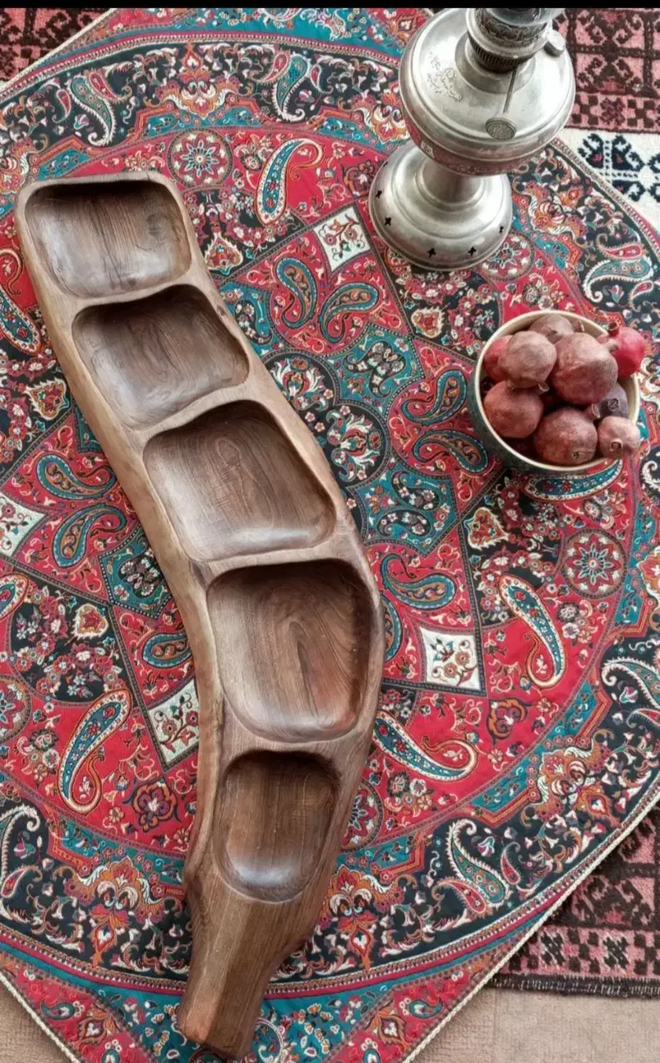 تعدادی ظرف چوبی مزه کار دست|ظروف سرو و پذیرایی|بیرجند, |دیوار