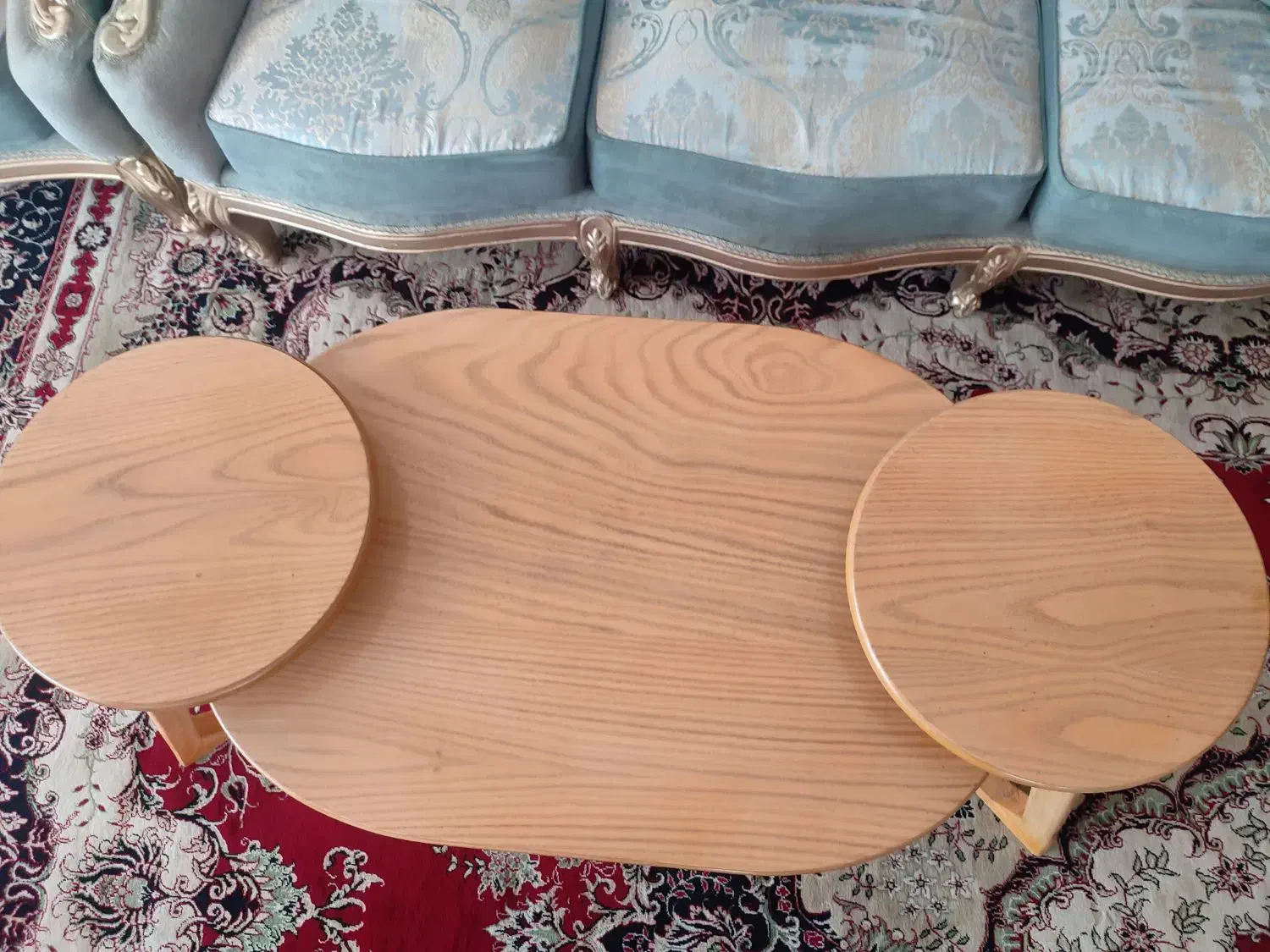 میزسه تکه جلو مبلی نو کاراملی|مبلمان خانگی و میز عسلی|یزد, |دیوار