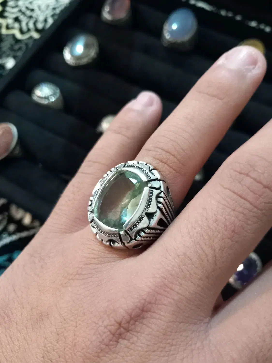 انگشتر نقره دست ساز|جواهرات|کبودرآهنگ, |دیوار