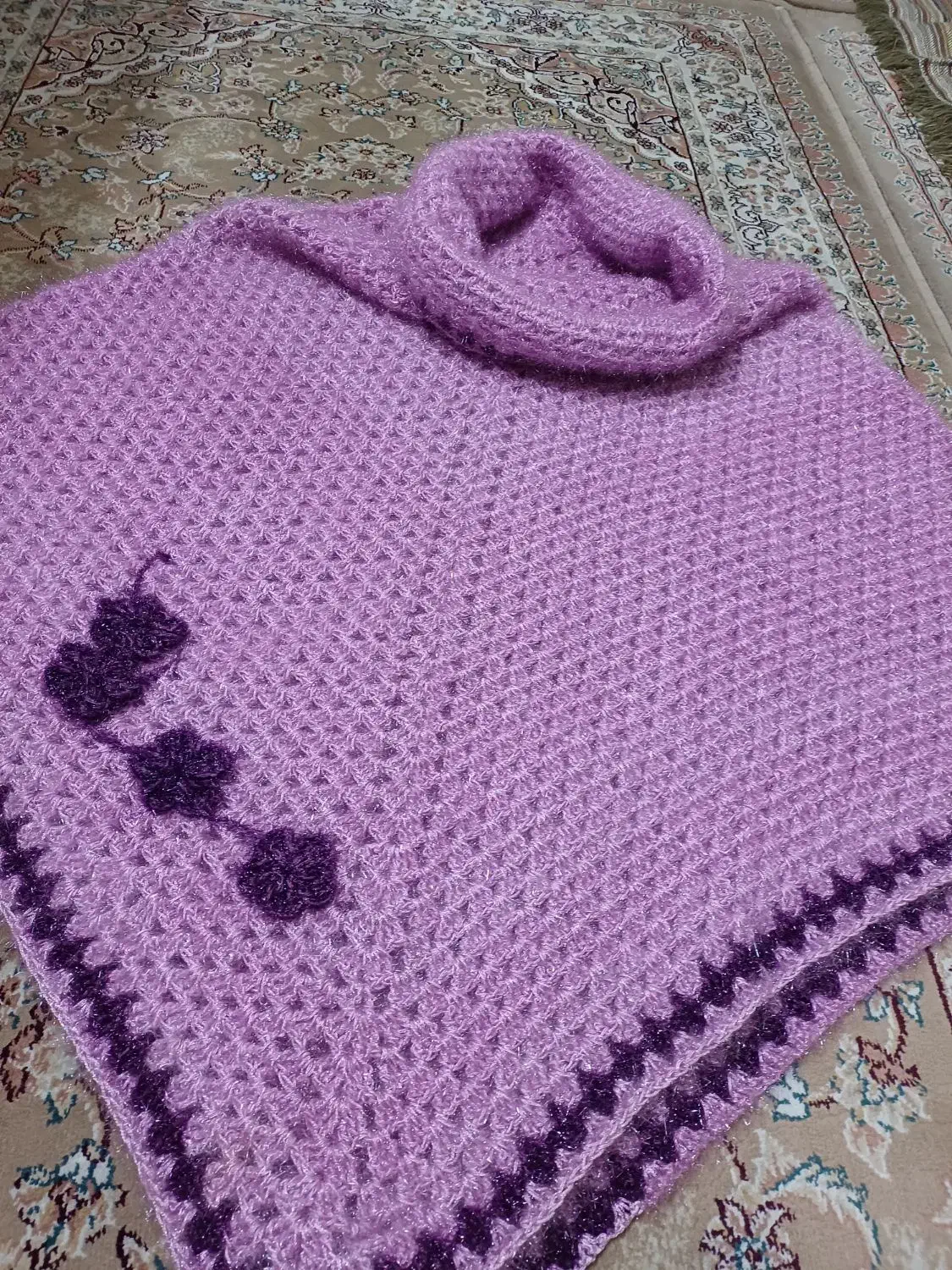 شنل قلاب بافی مجلسی نخ ترک مناسب یلدایی عروس ها|لباس|تهران, آهنگران (سراسیاب دولاب)|دیوار