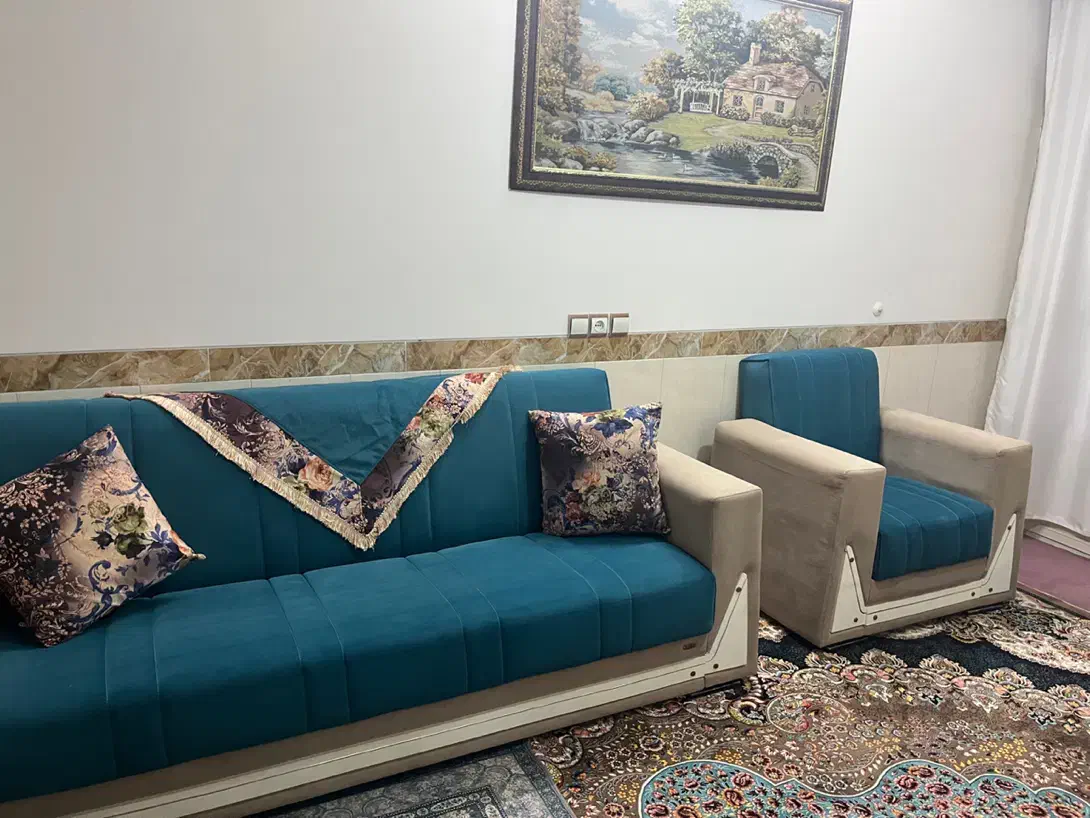 مبل تختشو جنس پارچه ترک ۸نفره|مبلمان خانگی و میز عسلی|یزد, |دیوار