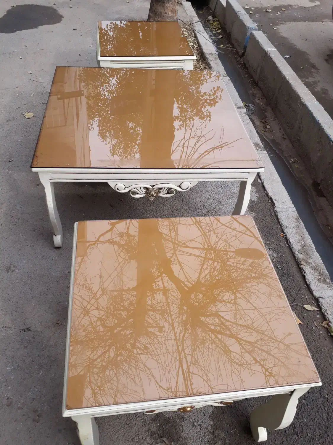 میزعسلی ۳عدد بزرگ وکوچک|مبلمان خانگی و میز عسلی|مشکیندشت, |دیوار