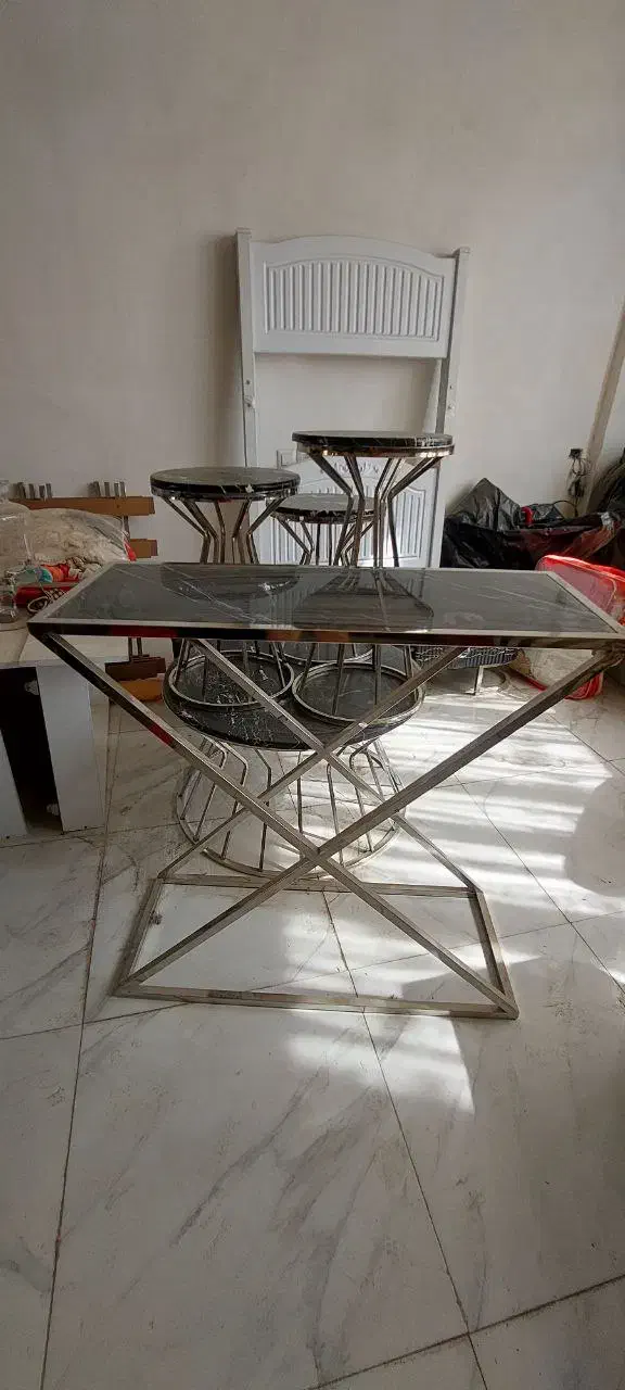 فروش میز مستطیل بلند استیل فوری فوری|میز و صندلی غذاخوری|قدس, شهرک فرزان|دیوار