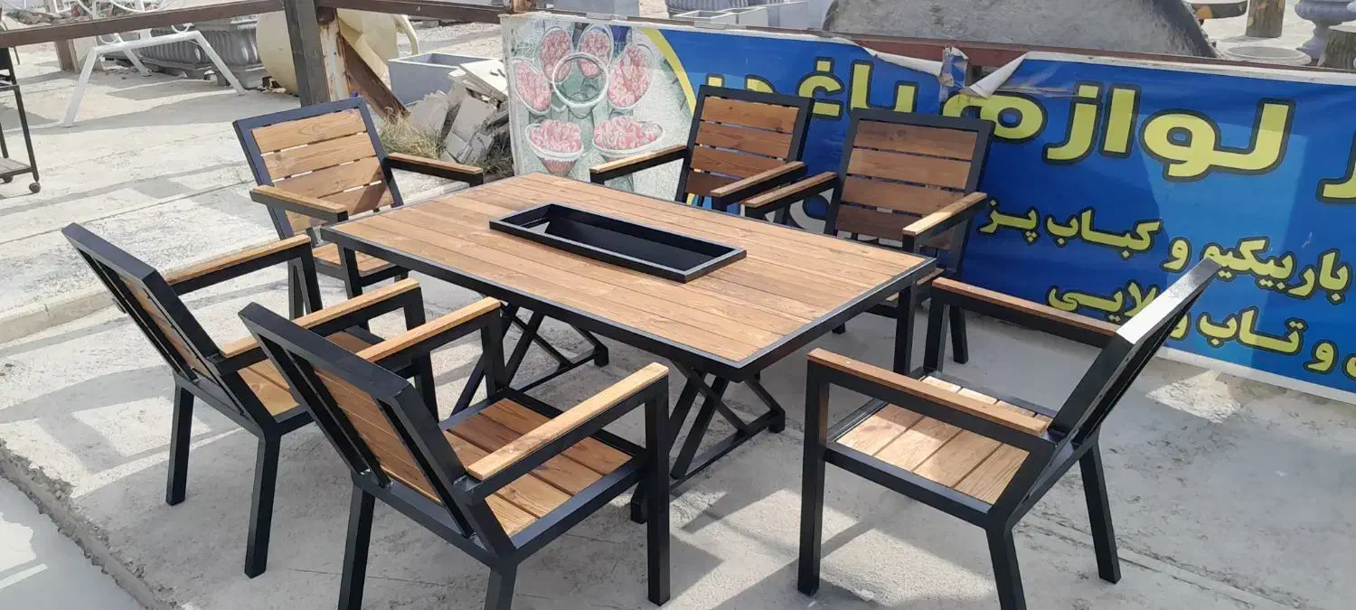 آتشدان و میز آتشدان باغی مدل روزیت دارا کر li989|مبلمان خانگی و میز عسلی|چهارباغ, |دیوار