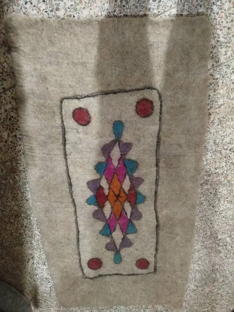 نمد نمده جاجیم دله قدیمی عتیقه|فرش|کارون, |دیوار