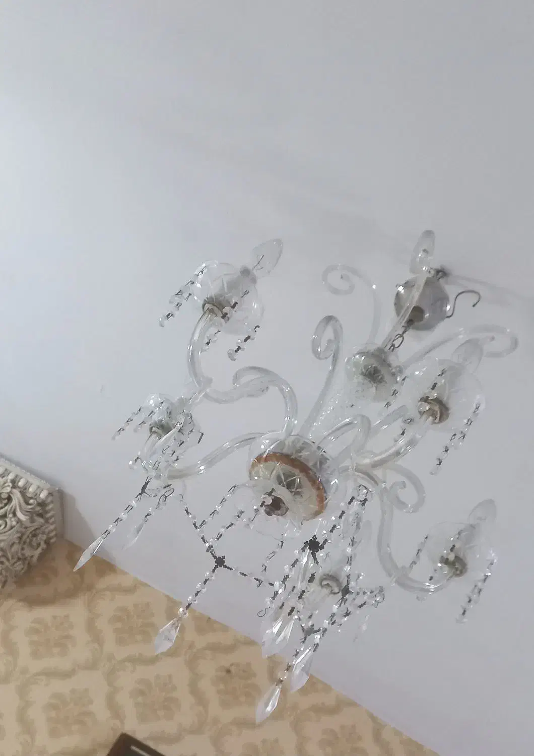 لوستر پنج شاخه کریستال|لوستر و چراغ آویز|تبریز, |دیوار